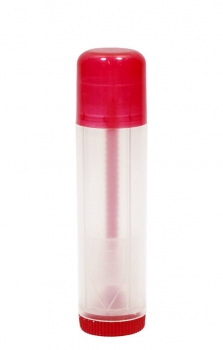 Lippenstifthülse 4ml rot/transparent